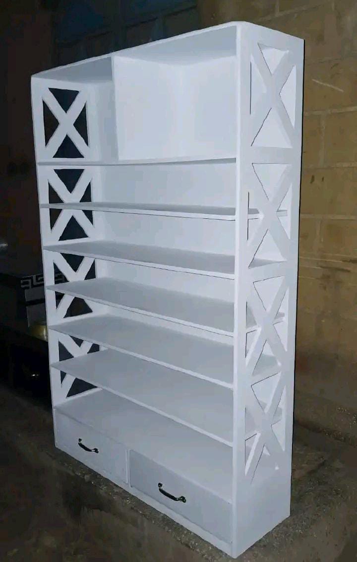 Modern Art4U Wooden Shoerack Free Standing Shoe Rack With 2 Drawers