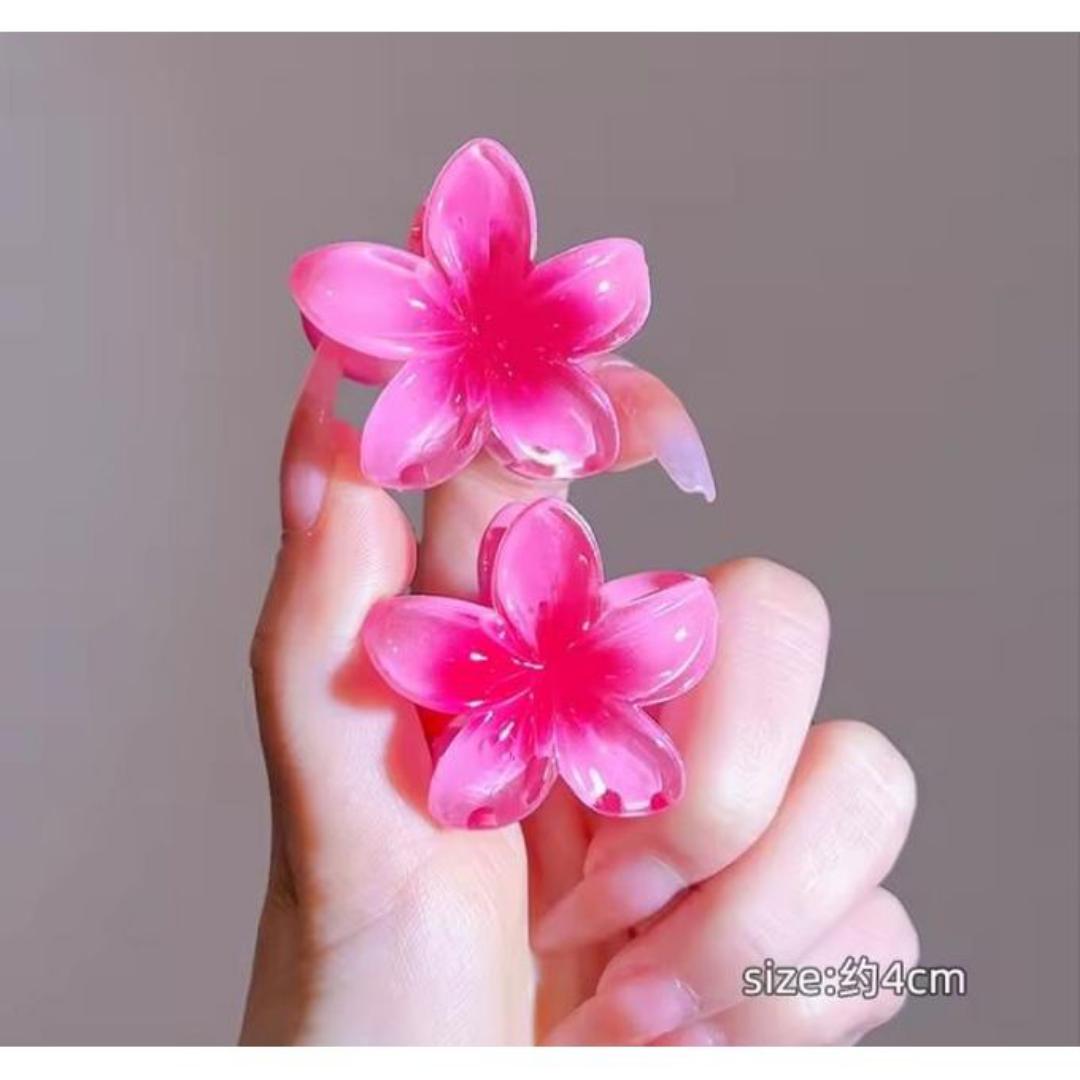 Hawiian acrylic flower 2pcs mini grab hair clip,strong hold ,cute mini hair clip for girls and women holiday gift