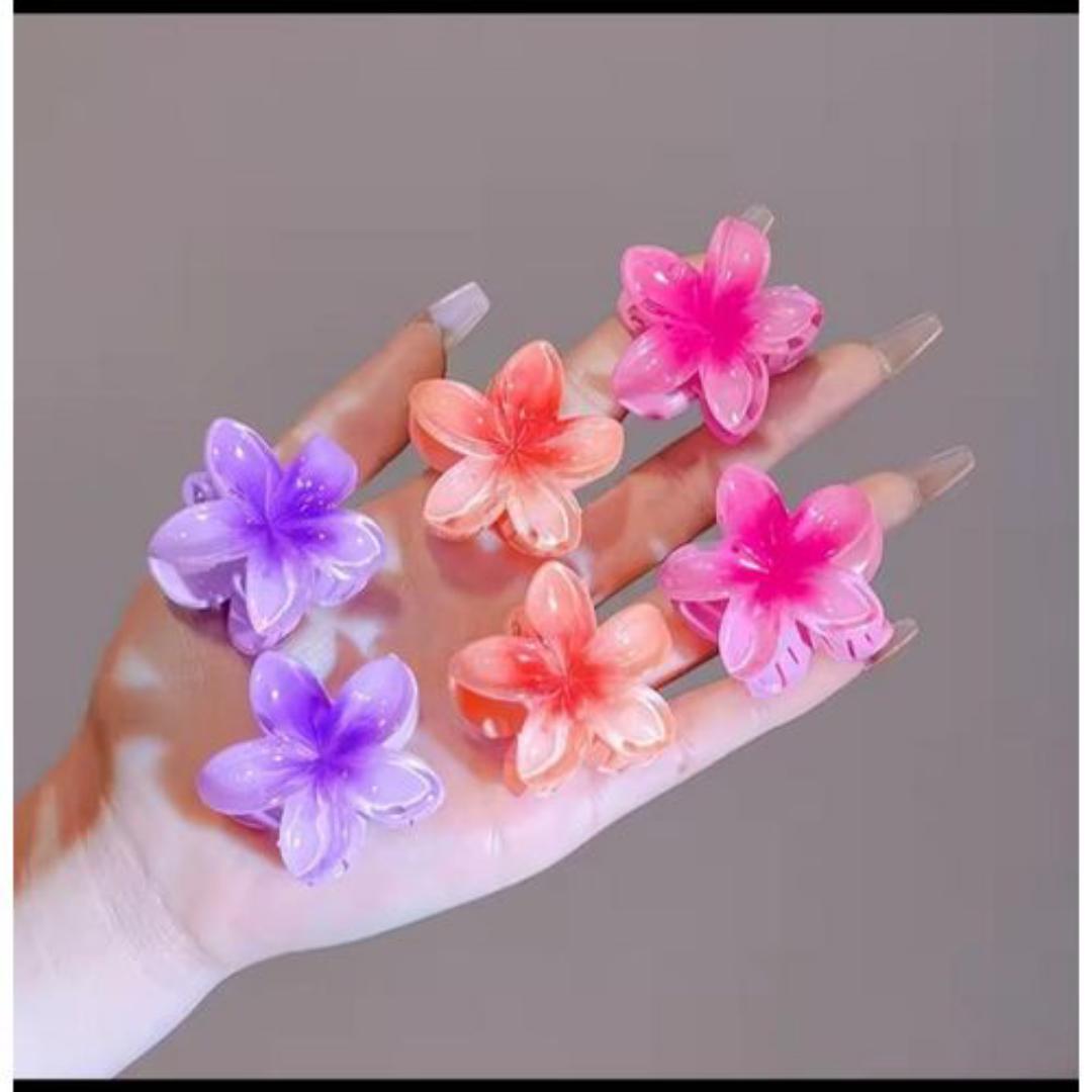 Hawiian acrylic flower 2pcs mini grab hair clip,strong hold ,cute mini hair clip for girls and women holiday gift