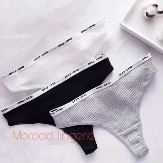 3PCs Only one Pure Cotton Thong Women Panties Ladies Panty(Hips 36-41inc)#6001