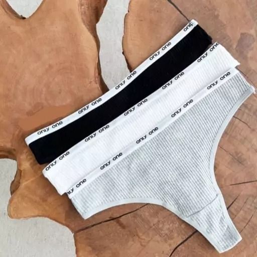 3PCs Only one Pure Cotton Thong Women Panties Ladies Panty(Hips 36-41inc)#6001
