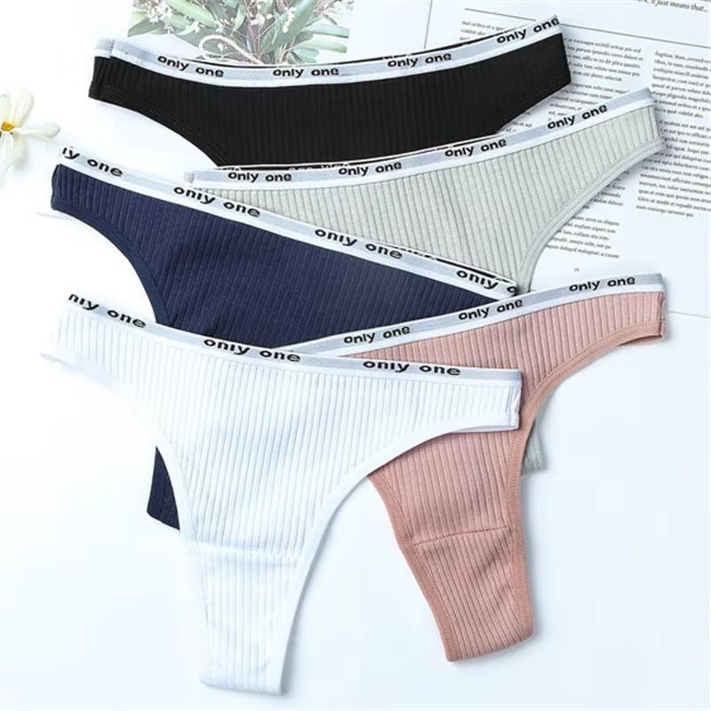 3PCs Only one Pure Cotton Thong Women Panties Ladies Panty(Hips 36-41inc)#6001