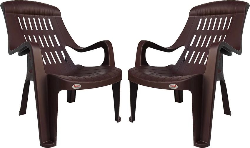 Cello Comfort Sit Chair with Arm Rest, Rosewood | 100% Polypropylene Stackable | Strong & Durable | Easy to Clean | for Living/Bed Room, Kitchen, Office Room, Outdoor.