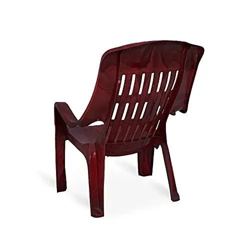 Cello Comfort Sit Chair with Arm Rest, Rosewood | 100% Polypropylene Stackable | Strong & Durable | Easy to Clean | for Living/Bed Room, Kitchen, Office Room, Outdoor.
