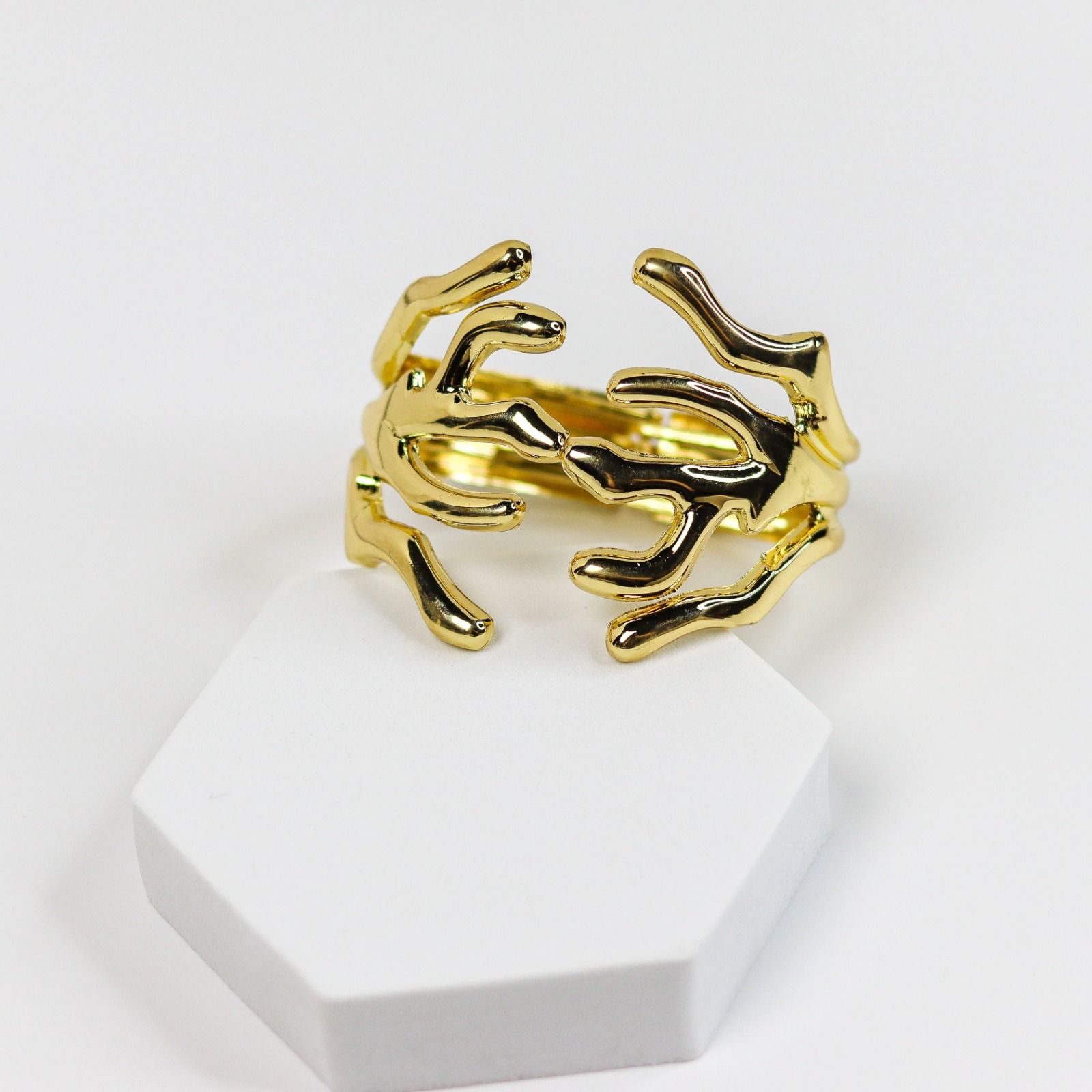 Jewelry Boutique 1 Chunky Bangle Gold Color Geometric Metal chunky Bangles for Women