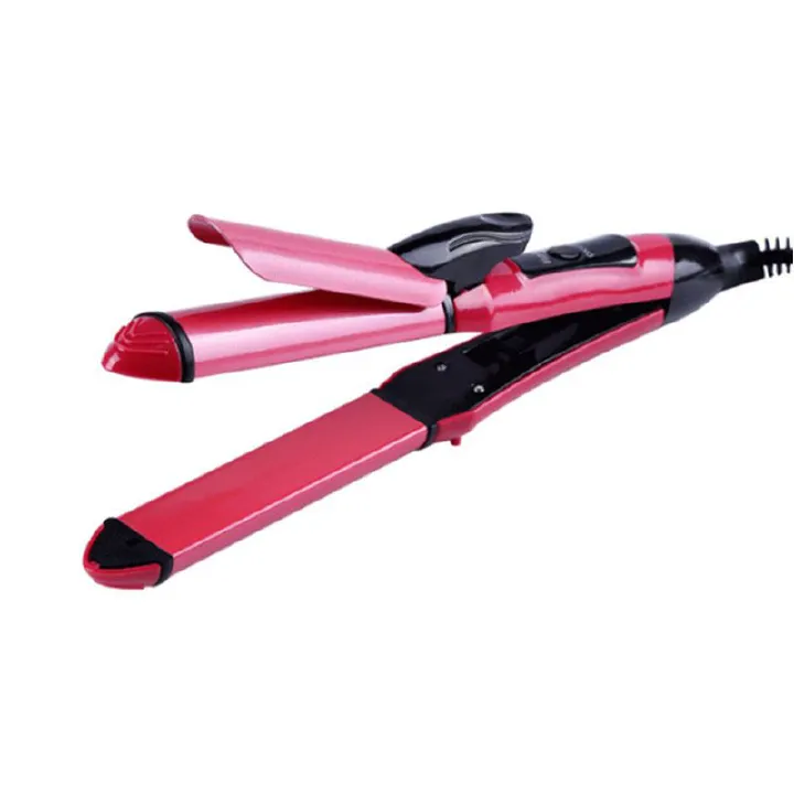 Fashionable Foldable hand hair dryer with 2-in-1 straightener and curler，beautiful and the king of high cost performance