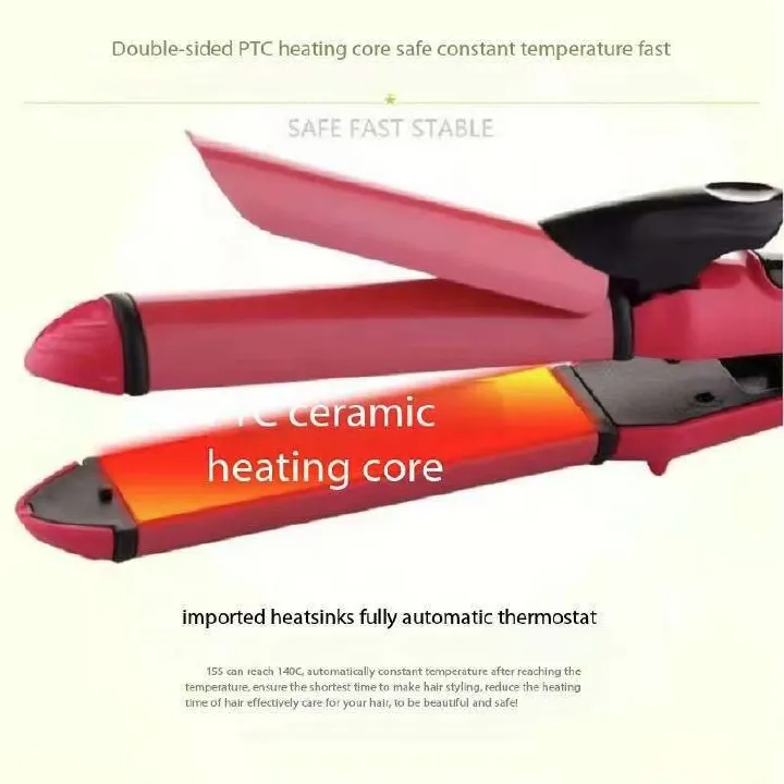 Fashionable Foldable hand hair dryer with 2-in-1 straightener and curler，beautiful and the king of high cost performance