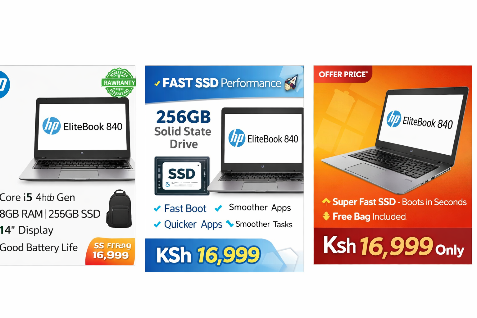 HP EliteBook 840 G1 Core i5 8GB RAM 256GB SSD 14” Laptop Fast SSD Windows 10