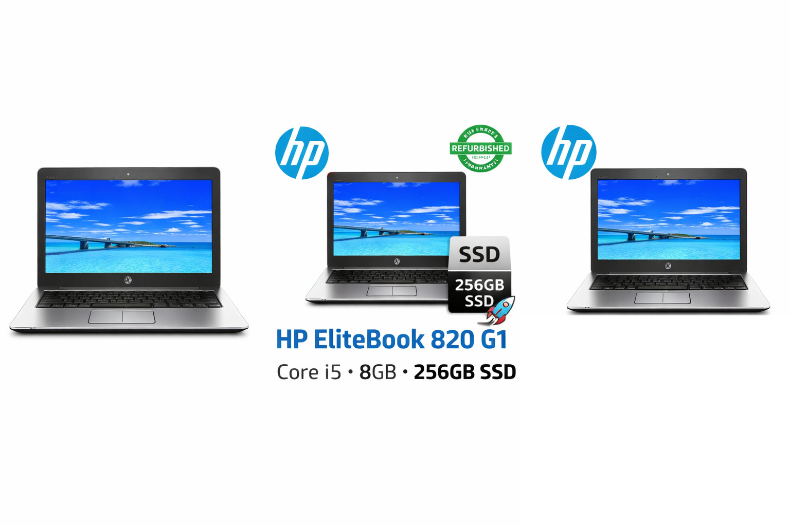 HP EliteBook 820 G1 Laptop Core i5 8GB RAM 256GB SSD 12.5” Windows 10