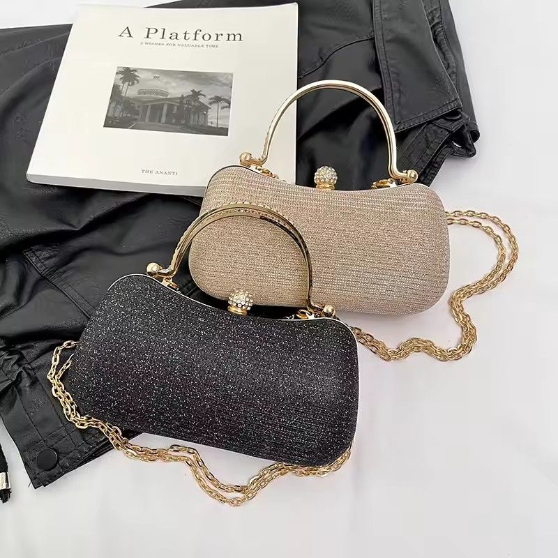 Ladies' Luxury Banquet Bag Sparkling Chain One Shoulder Crossbody Bags Temperament Versatile Party Evening Handbag
