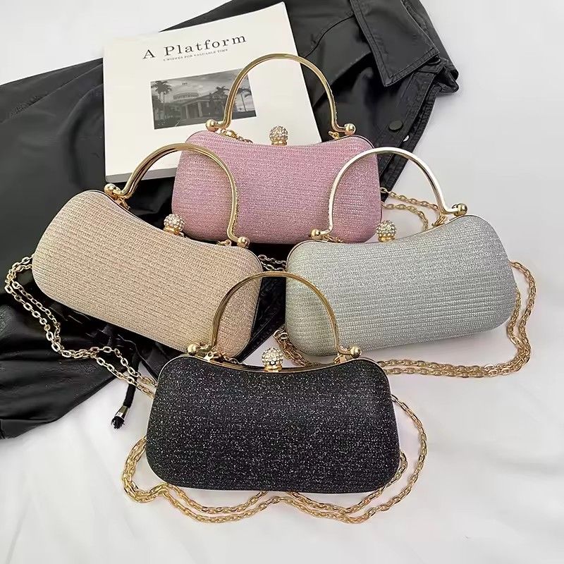 Ladies' Luxury Banquet Bag Sparkling Chain One Shoulder Crossbody Bags Temperament Versatile Party Evening Handbag