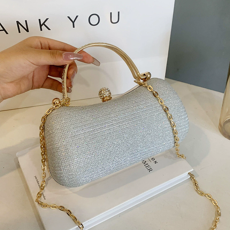 Ladies' Luxury Banquet Bag Sparkling Chain One Shoulder Crossbody Bags Temperament Versatile Party Evening Handbag