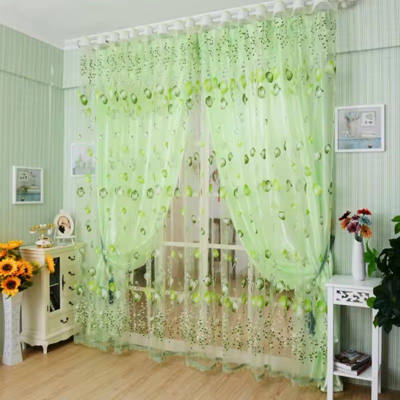 1pc 100*200 Modern Tulip Window Screen Living Room Bedroom Door Kitchen Drape Curtain Home Decoration Supplies (Note: This is a single item for sale, the image shows the effect of two items) J-108