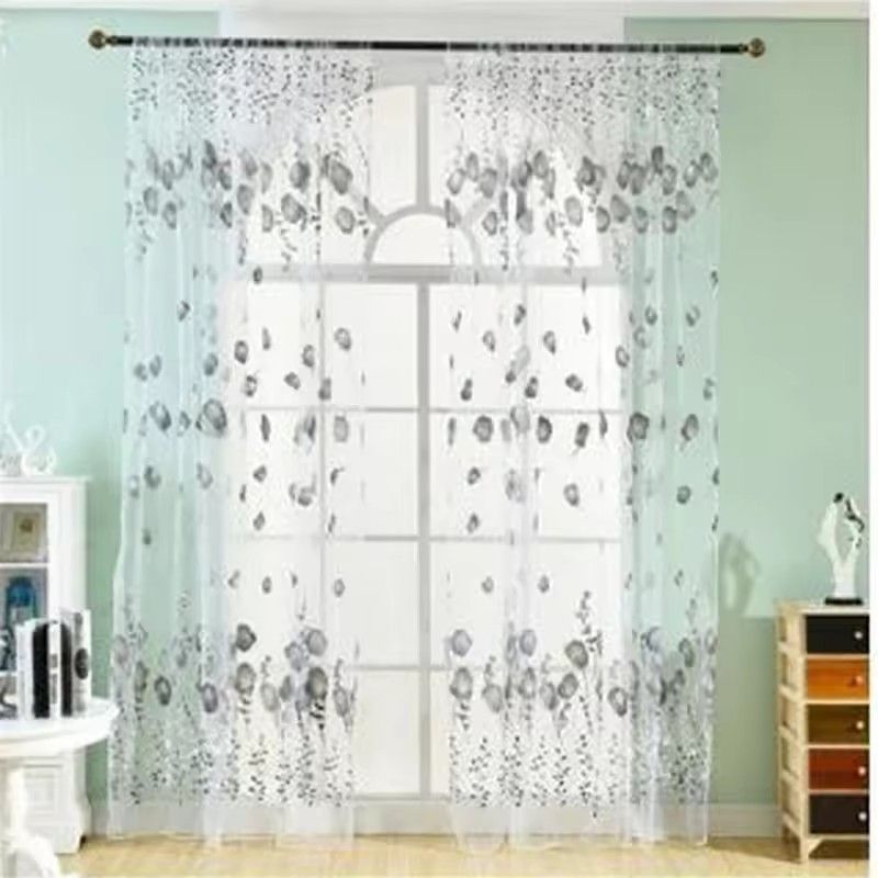 1pc 100*200 Modern Tulip Window Screen Living Room Bedroom Door Kitchen Drape Curtain Home Decoration Supplies (Note: This is a single item for sale, the image shows the effect of two items) J-108