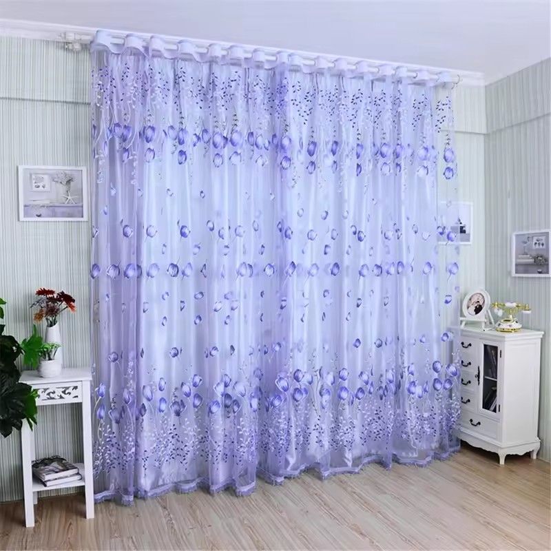 1pc 100*200 Modern Tulip Window Screen Living Room Bedroom Door Kitchen Drape Curtain Home Decoration Supplies (Note: This is a single item for sale, the image shows the effect of two items) J-108