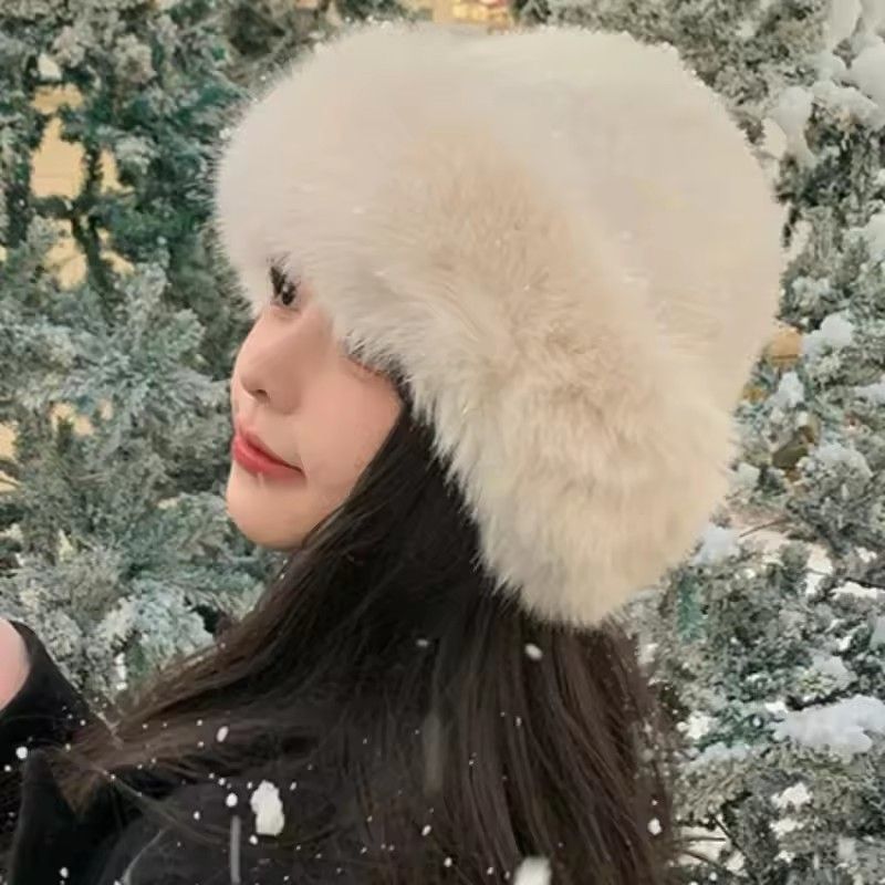 Women Plush Fisherman Hat Warm Women's Winter Hat Thicken Cold Snowy Day Panama Cap Chrismas Gifts New Fluffy Fur Bucket Hat