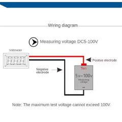 Round DC 4-100V LED Digital Display Circular Two-wire Voltmeter DC Digital Voltmeter Head Display Reverse Connection Protectio C-350