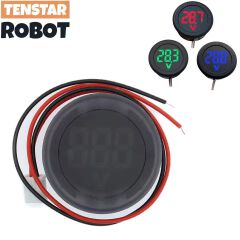 Round DC 4-100V LED Digital Display Circular Two-wire Voltmeter DC Digital Voltmeter Head Display Reverse Connection Protectio C-350