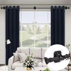 2pcs No Drill Curtain Rod Brackets Self-Adhesive Curtain Rod Holder Hook Adjustable Wall Curtain Fixed Clip Hanging Rack C-508