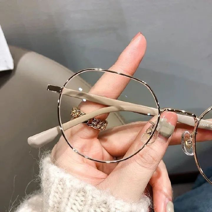 Blue light resistant metal polygon myopia glasses for women and men computer myopia optical glasses for neutral glasses FZ-438