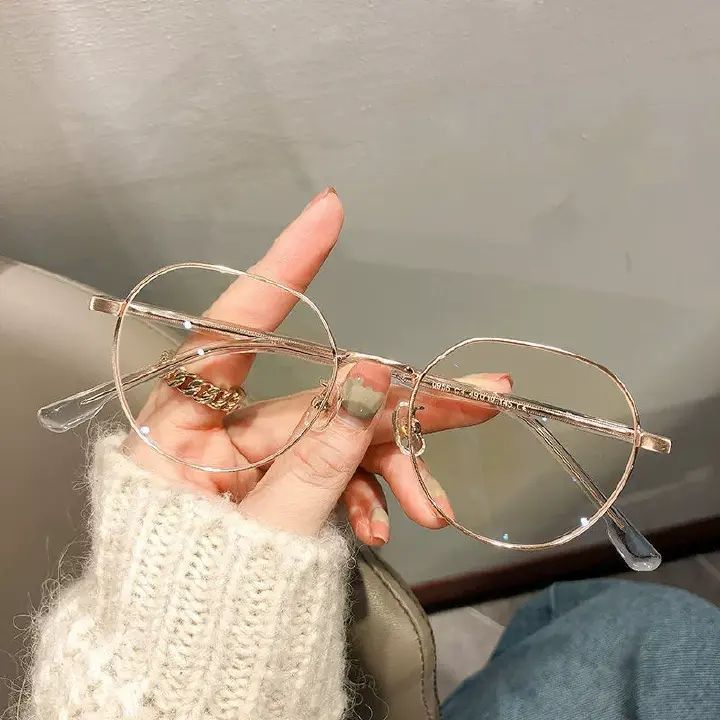 Blue light resistant metal polygon myopia glasses for women and men computer myopia optical glasses for neutral glasses FZ-438