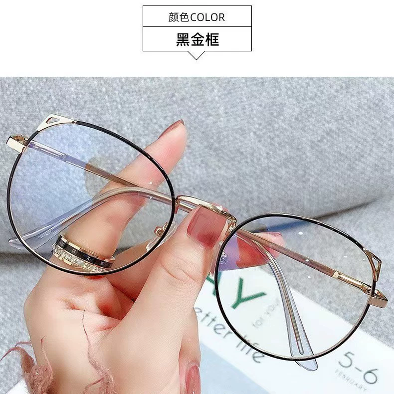 Cat Ear Clear Lens Glasses TR Metal Frame Fashion Decorative Glasses Cute Spectacles For Women Girls FZ-324