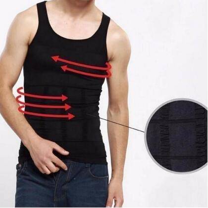 1pc Strong Men Body Slimming Tummy Shaper Belly Invisible Underwear Shapewear Waist Girdle Shirt FZ--85