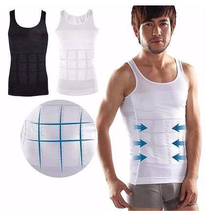 1pc Strong Men Body Slimming Tummy Shaper Belly Invisible Underwear Shapewear Waist Girdle Shirt FZ--85