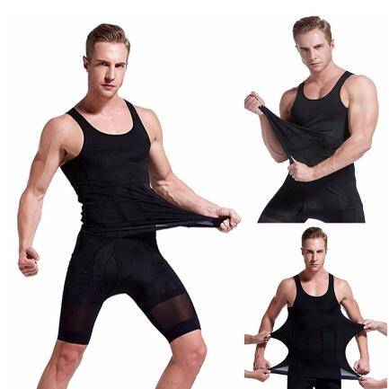 1pc Strong Men Body Slimming Tummy Shaper Belly Invisible Underwear Shapewear Waist Girdle Shirt FZ--85