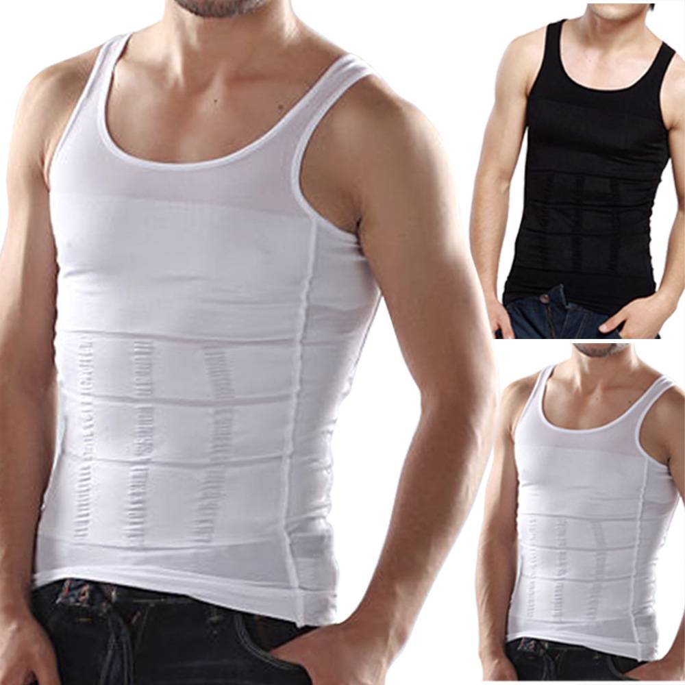 1pc Strong Men Body Slimming Tummy Shaper Belly Invisible Underwear Shapewear Waist Girdle Shirt FZ--85