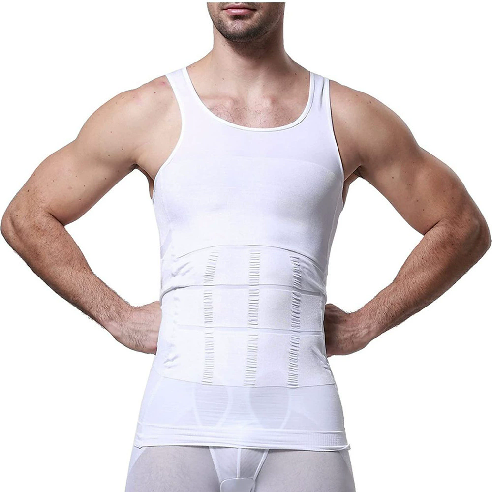 1pc Strong Men Body Slimming Tummy Shaper Belly Invisible Underwear Shapewear Waist Girdle Shirt FZ--85