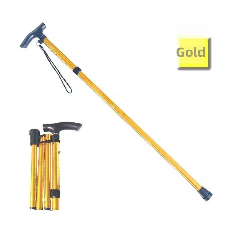 Aluminum Alloy Climbing Cane, Telescopic Folding Climbing Cane, Anti Slip Cane, Elderly Reinforced Adjustable 5-section Cane