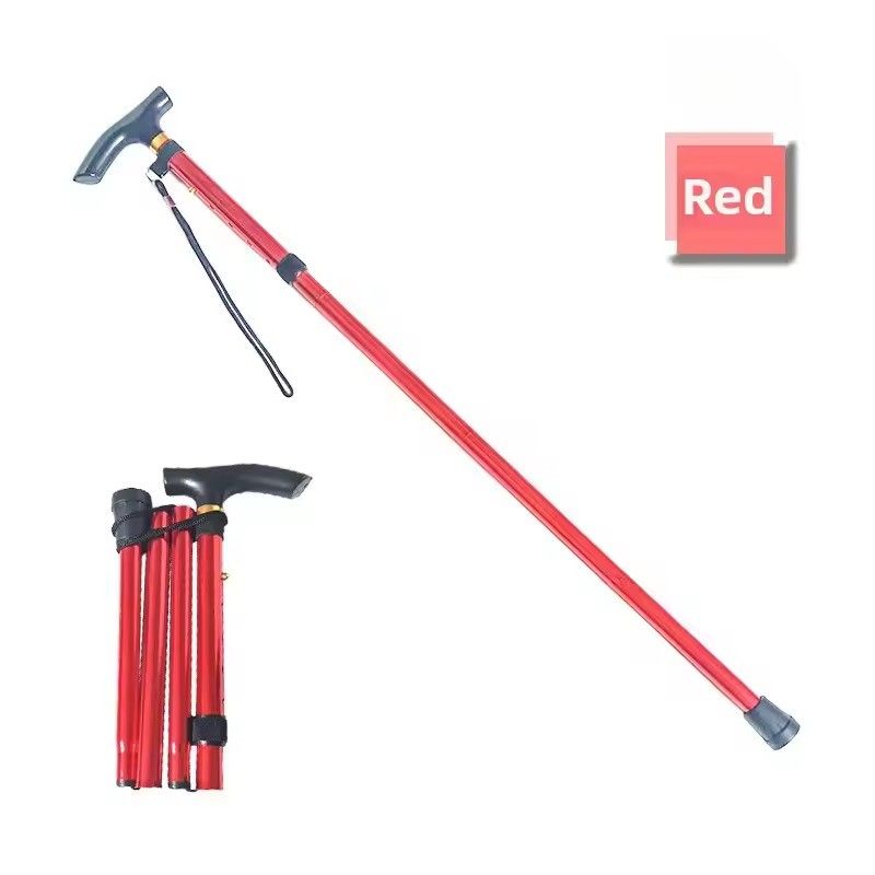 Aluminum Alloy Climbing Cane, Telescopic Folding Climbing Cane, Anti Slip Cane, Elderly Reinforced Adjustable 5-section Cane