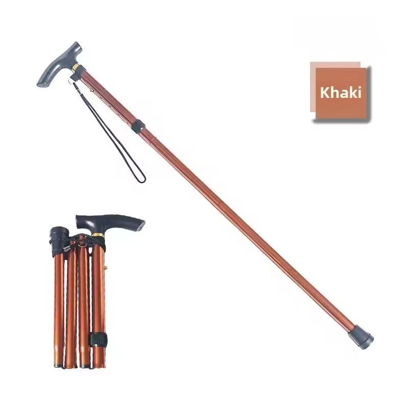Aluminum Alloy Climbing Cane, Telescopic Folding Climbing Cane, Anti Slip Cane, Elderly Reinforced Adjustable 5-section Cane