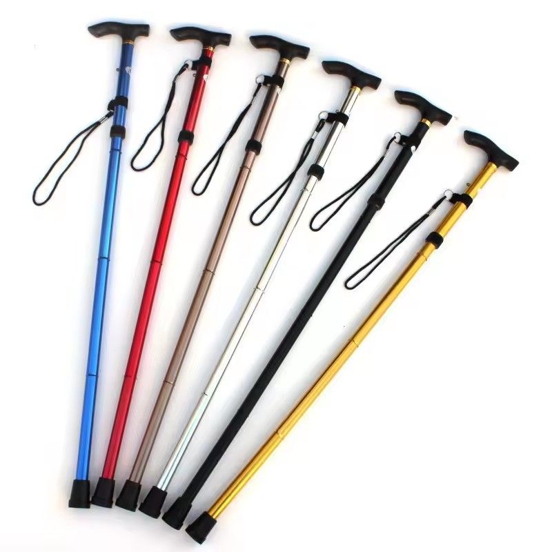 Aluminum Alloy Climbing Cane, Telescopic Folding Climbing Cane, Anti Slip Cane, Elderly Reinforced Adjustable 5-section Cane