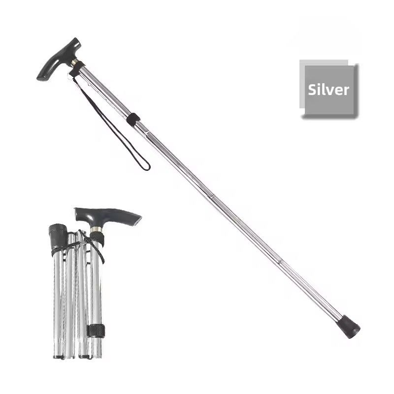 Aluminum Alloy Climbing Cane, Telescopic Folding Climbing Cane, Anti Slip Cane, Elderly Reinforced Adjustable 5-section Cane