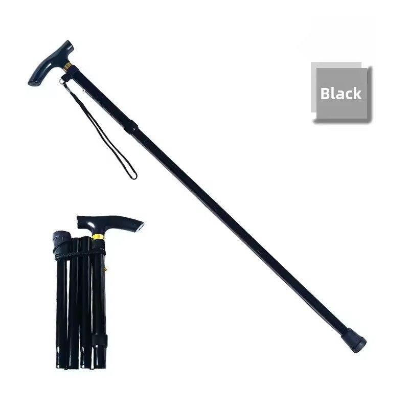 Aluminum Alloy Climbing Cane, Telescopic Folding Climbing Cane, Anti Slip Cane, Elderly Reinforced Adjustable 5-section Cane