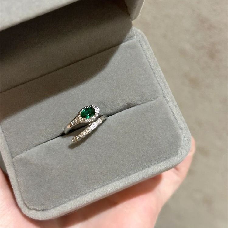 Colorful Diamond Spirit Snake Ring, Suitable for Women and Girls, Fashionable and Adjustable Ring, Simple, Jewelry Gift