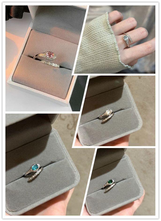 Colorful Diamond Spirit Snake Ring, Suitable for Women and Girls, Fashionable and Adjustable Ring, Simple, Jewelry Gift