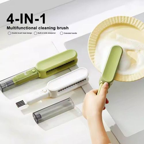 4-in-1 Knife Washing Brush, Kitchen Utensils, Chopsticks, Knives, Forks, Cleaning Brush, Double-sided Brush, Knife Cleaner