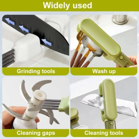 4-in-1 Knife Washing Brush, Kitchen Utensils, Chopsticks, Knives, Forks, Cleaning Brush, Double-sided Brush, Knife Cleaner