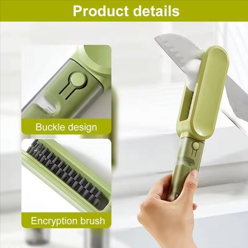 4-in-1 Knife Washing Brush, Kitchen Utensils, Chopsticks, Knives, Forks, Cleaning Brush, Double-sided Brush, Knife Cleaner