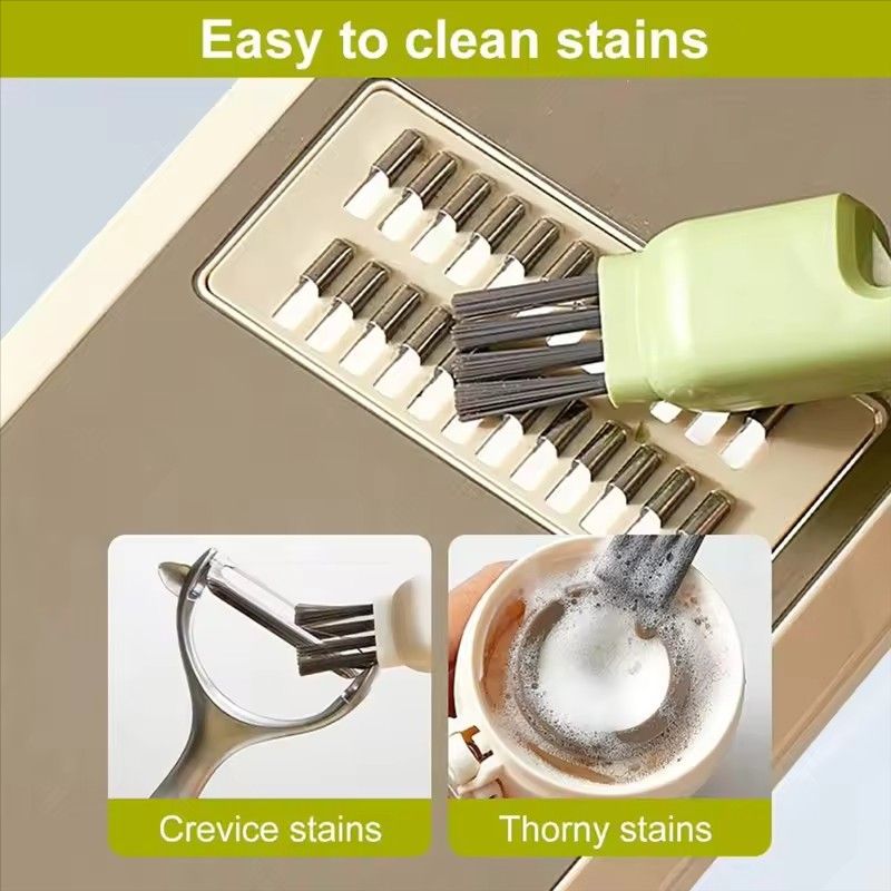 4-in-1 Knife Washing Brush, Kitchen Utensils, Chopsticks, Knives, Forks, Cleaning Brush, Double-sided Brush, Knife Cleaner