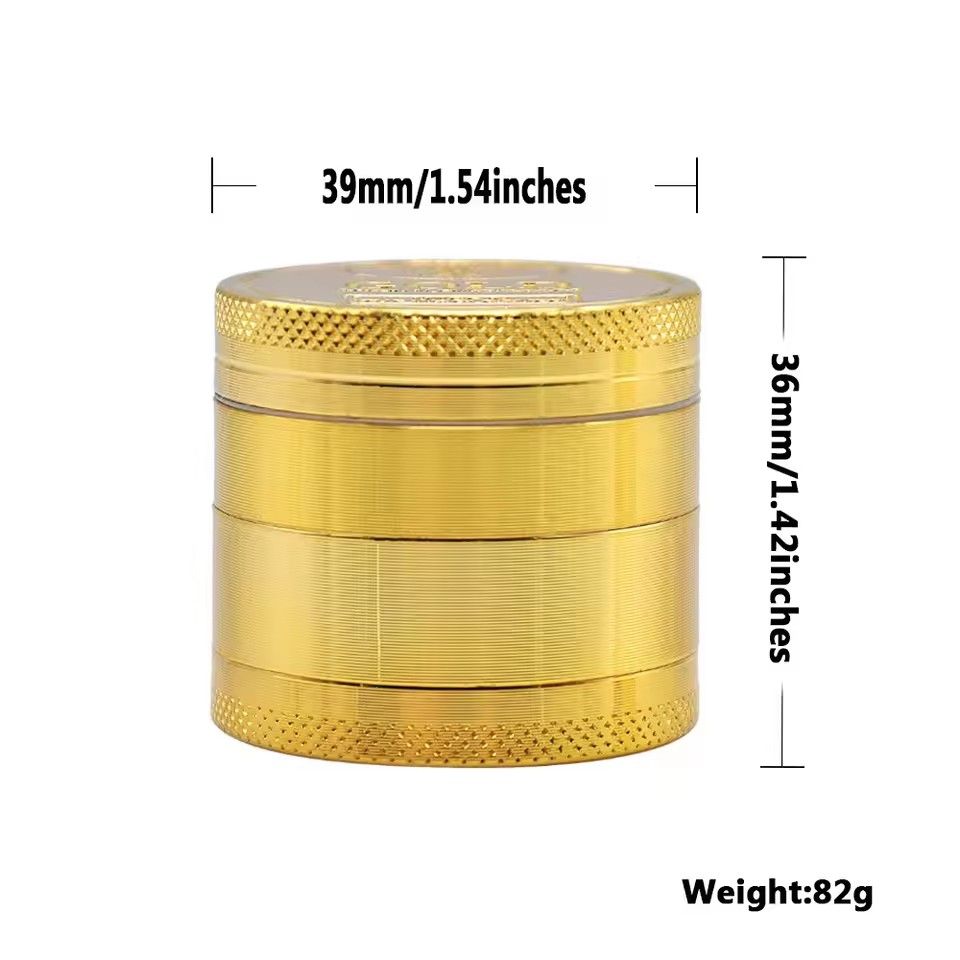 Golden Coin Style Zinc Alloy 4 Layer Metal Herb Grinder Tobacco Spice Crusher Miller Durable Tobacco Herb Milling Tool B2-163-4