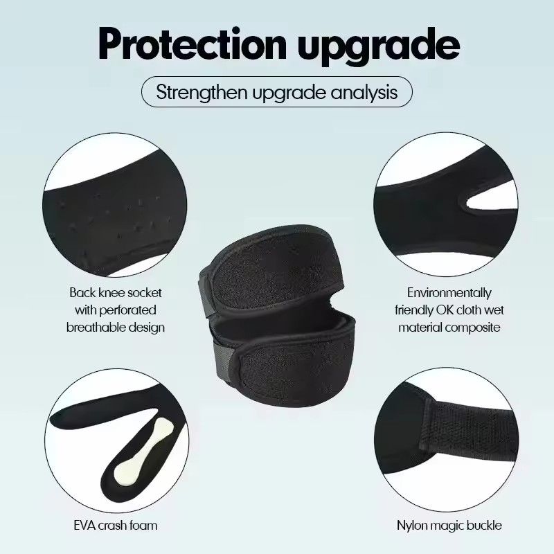 1PCS Pressurized Knee Wrap Sleeve Support Bandage Pad Elastic Braces Knee Hole Kneepad Safety Basketball Tennis Cycling C-203