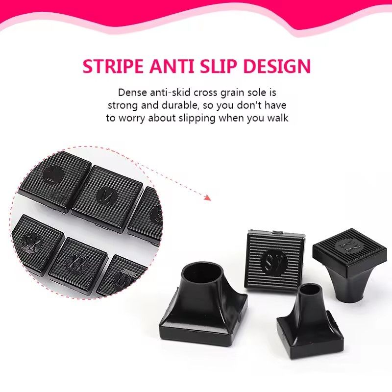 1 Pair Women High Heels Shoe Covers Square TPU/PVC Material Soft Damping Heel Protector Silencer Non-slip Heel Protector C-442