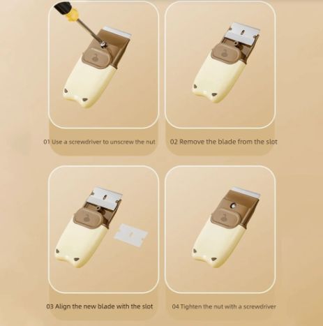 New Portable Cleaning Blade, Multifunction Decontaminating Tool with Protective Cover, Glass Sewing Tool