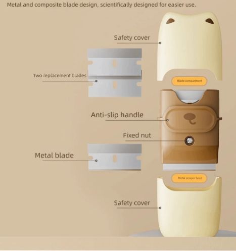 New Portable Cleaning Blade, Multifunction Decontaminating Tool with Protective Cover, Glass Sewing Tool