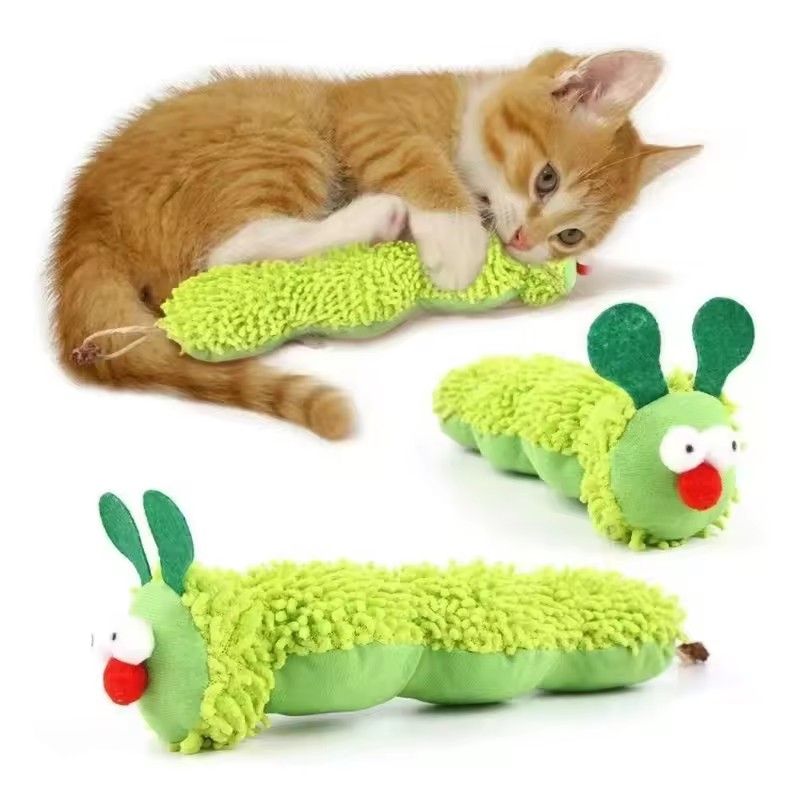 Cat Chewing Toys, Small Cat Toys for Cleaning the Mouth, Caterpillar Toys for Cats to Entertain and Relax Themselves