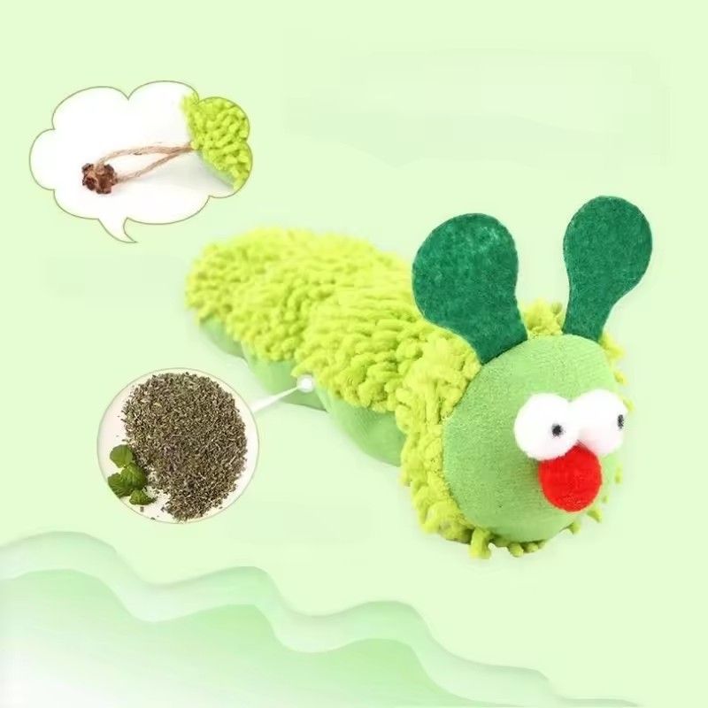Cat Chewing Toys, Small Cat Toys for Cleaning the Mouth, Caterpillar Toys for Cats to Entertain and Relax Themselves